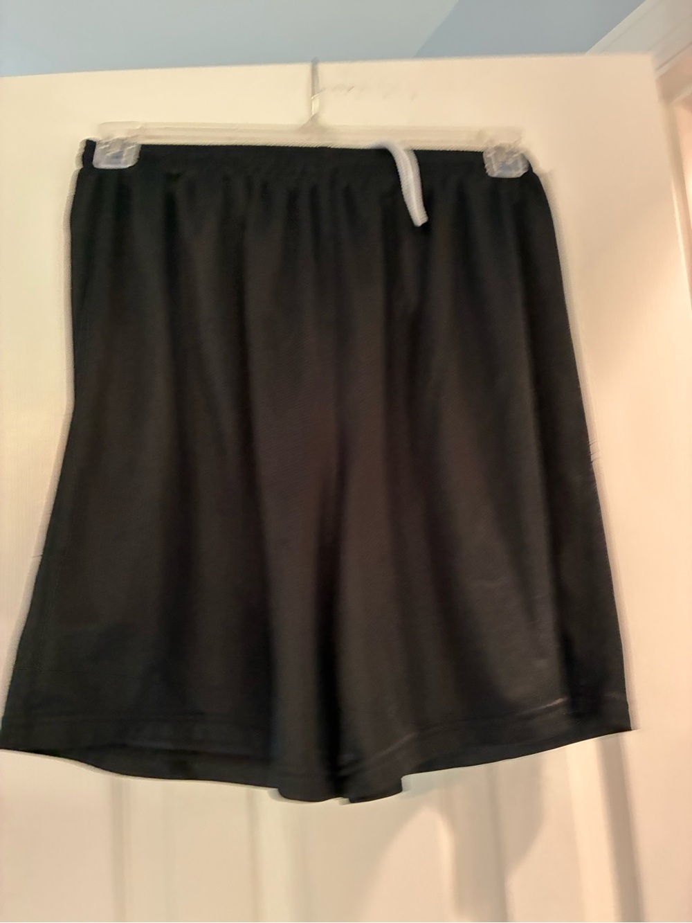 Soffe Black Athletic Mesh Shorts with White Drawstring